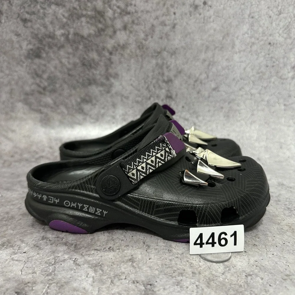 Crocs All-Terrain Clog Kids J1 Black Panther Marvel Wakanda Forever Claw